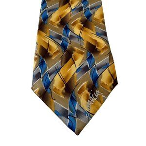 J. Garcia Carousel Collectors Edition Silk Tie Abstract Blue Yellow 3.5 x 60